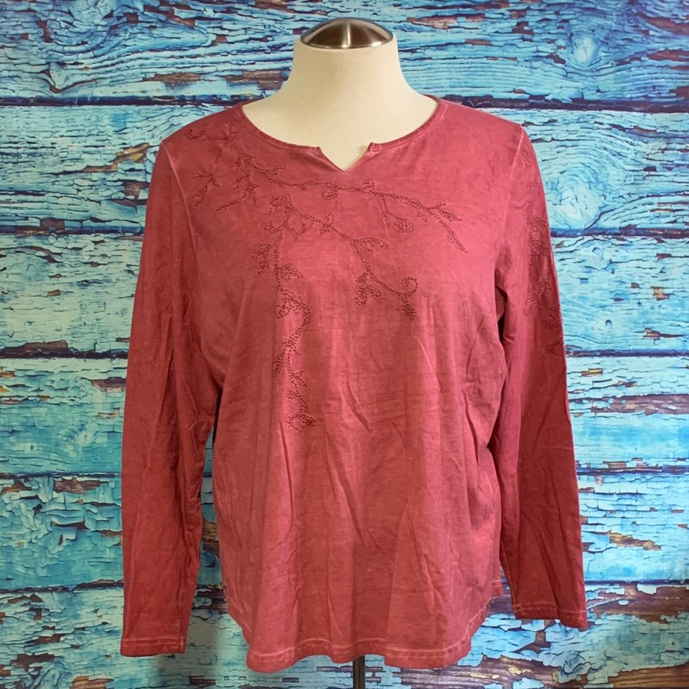 FDJ French Dressing Jeans Acid Wash Long Sleeve Blouse
